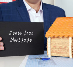 Financial,concept,meaning,jumbo,loan,mortgage,with,phrase,on,blank